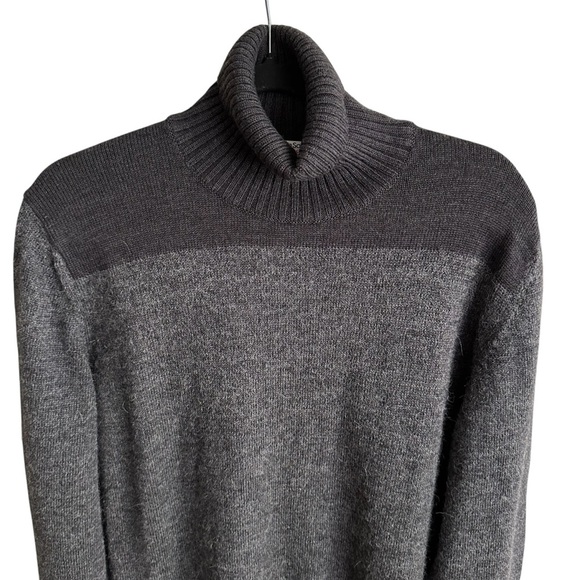GRAN SASSO Vision Italian Wool Alpaca Gray Turtleneck Sweater Quiet Luxury L - Picture 3 of 13